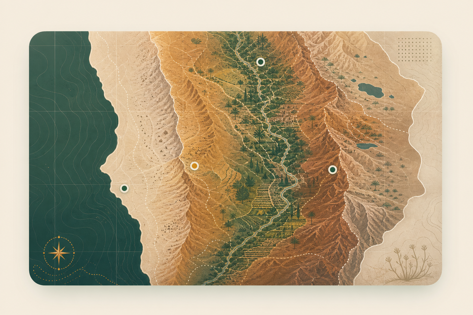 Mapa representativo de la Pampa del Tamarugal
